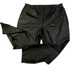 Via Accenti Black Leather Pants